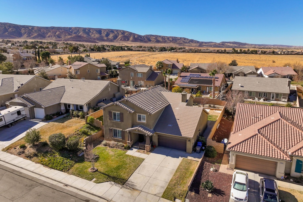 aerial view featuring a mountain view