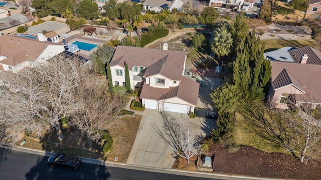 aerial view with a residential view
