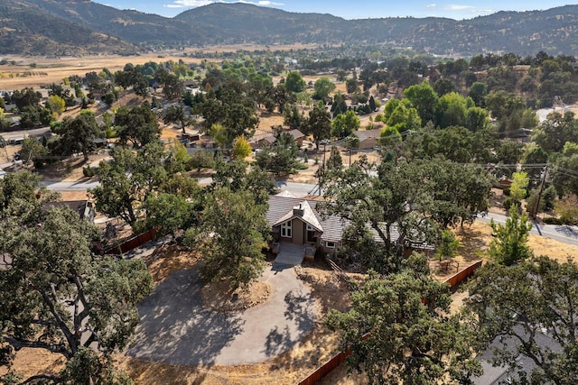 aerial view featuring a mountain view