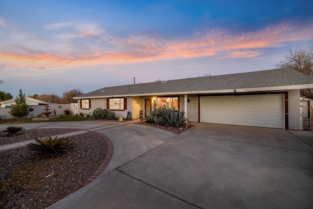 ranch-style house with a garage