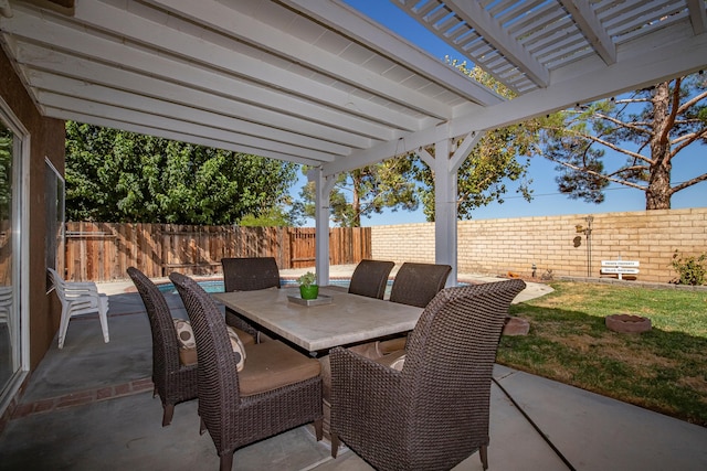 view of patio with a pergola