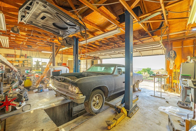 view of garage