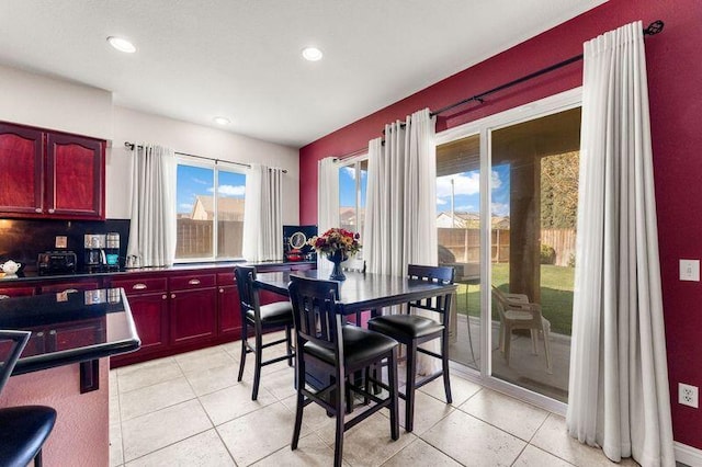 view of tiled dining area