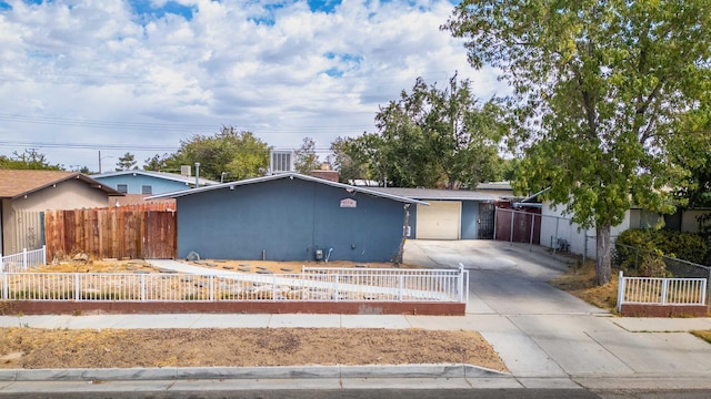 view of single story home