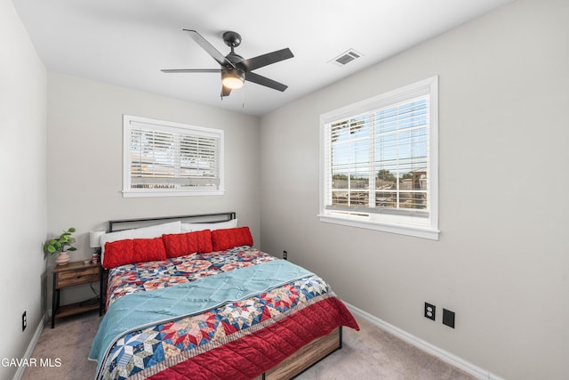 43249 W 42nd St, Lancaster, CA 93536 - bedroom featuring carpet floors, multiple windows, and ceiling fan
