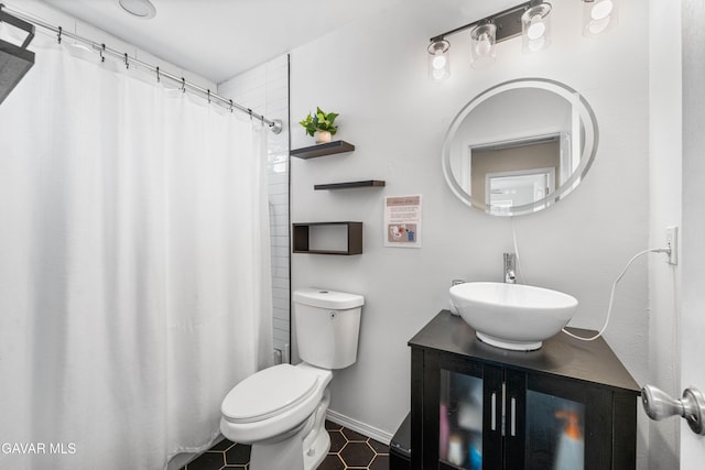 43249 W 42nd St, Lancaster, CA 93536 - full bath with vanity, tile patterned flooring, and curtained shower