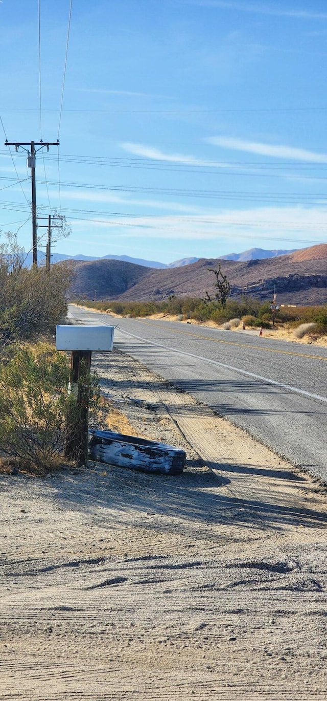 view of road featuring a mountain view