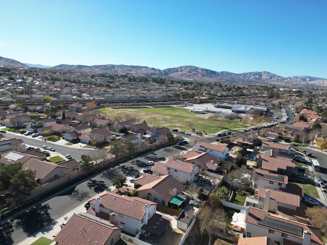 aerial view with a mountain view