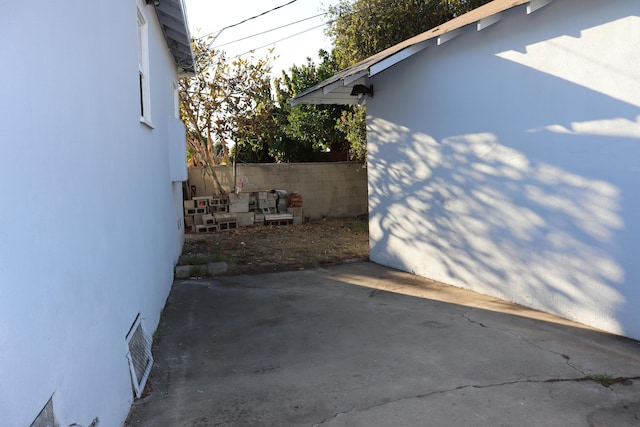 view of home's exterior with a patio area