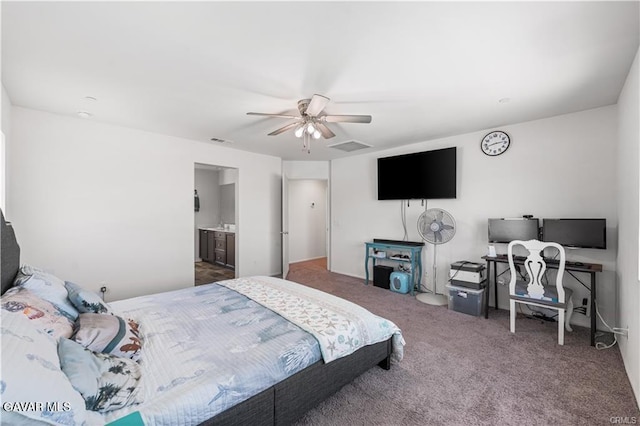 2436 Lugar Bonito Ct, Rosamond, CA 93560 - bedroom with carpet floors and ceiling fan