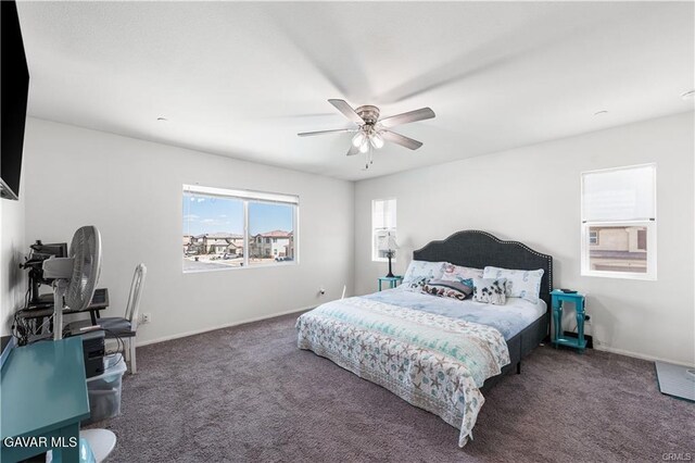 2436 Lugar Bonito Ct, Rosamond, CA 93560 - bedroom featuring carpet flooring and a ceiling fan