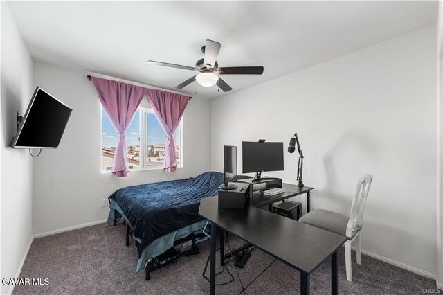 2436 Lugar Bonito Ct, Rosamond, CA 93560 - bedroom with carpet and ceiling fan