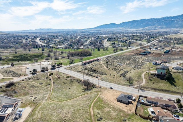 aerial view featuring a mountain view