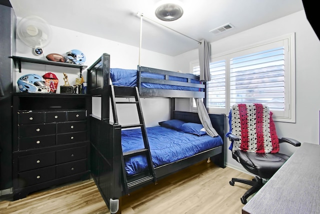 bedroom featuring light wood-type flooring