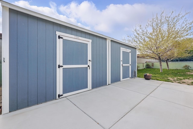 view of shed