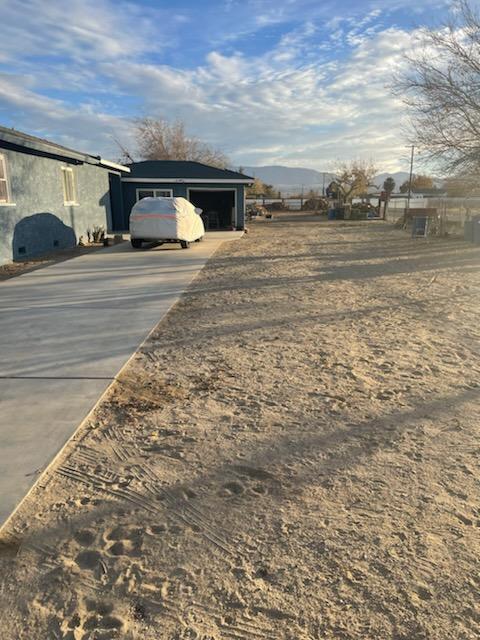 exterior space featuring a garage