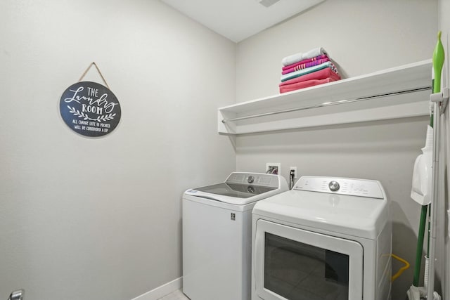 laundry room featuring independent washer and dryer