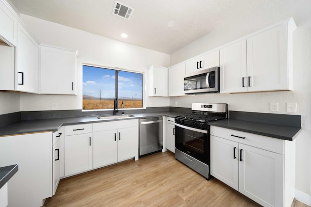 kitchen with white cabinetry and stainless steel appliances