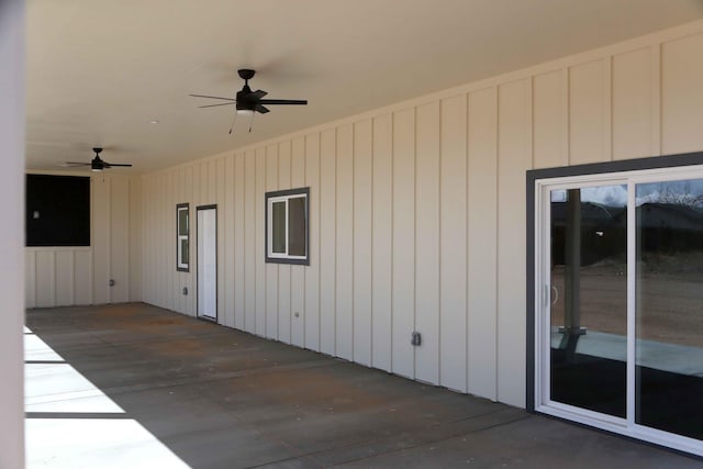view of patio / terrace with ceiling fan