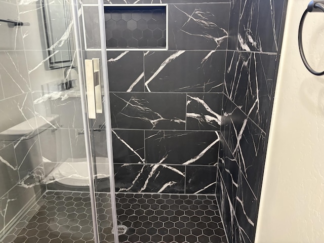 room details with a shower stall