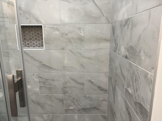 interior details with tiled shower