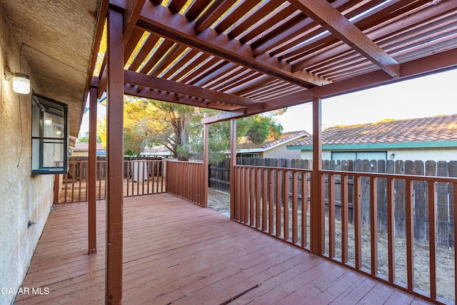 14332 Lear St, Mojave, CA 93501 - wooden deck with a fenced backyard and a pergola