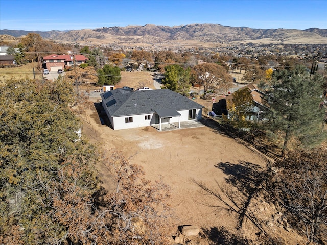 aerial view with a mountain view