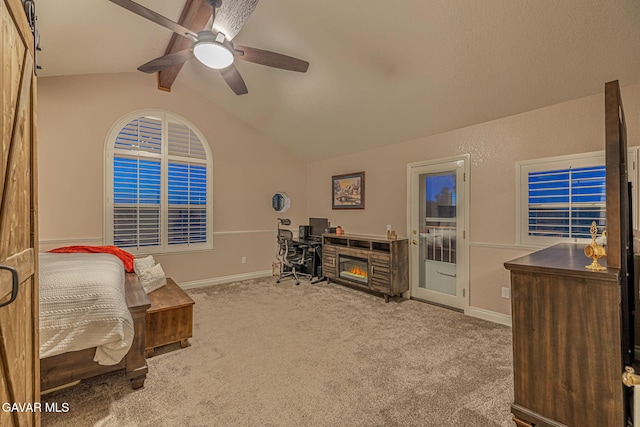 42725 Deer Walk Rd, Lake Hughes, CA 93532 - office featuring ceiling fan, carpet floors, and a glass covered fireplace