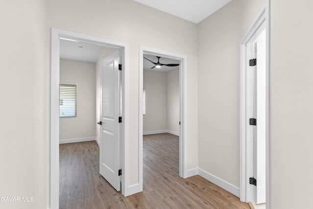 9207 Margery Ave, California City, CA 93505 - corridor with light wood finished floors and baseboards