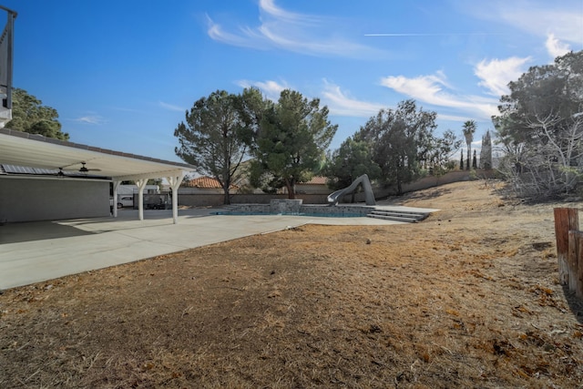 view of yard featuring a patio