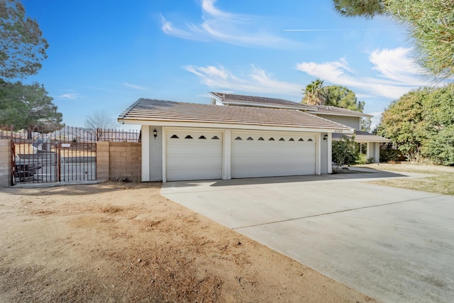 view of garage