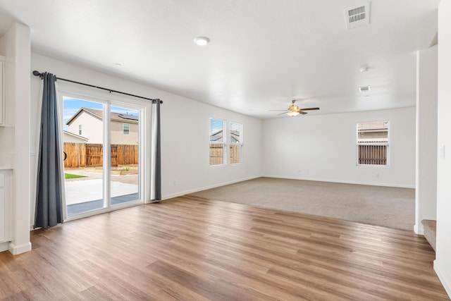 6018 Vespucci Ave, Bakersfield, CA 93313 - empty room featuring ceiling fan, light wood-style floors, and baseboards