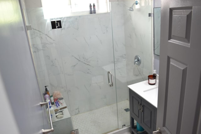11068 Penrose St, Sun Valley, CA 91352 - full bathroom with a marble finish shower and vanity