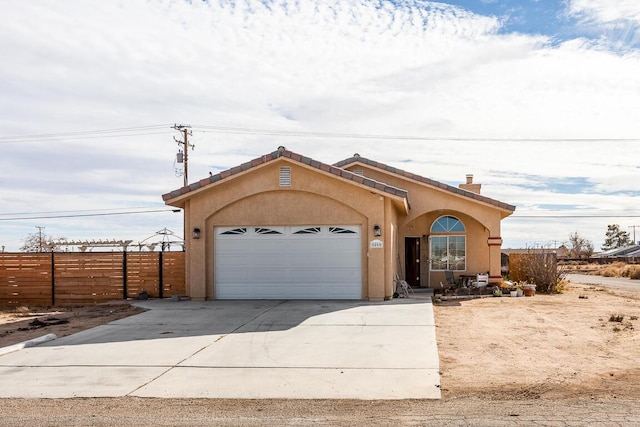 view of front of house with a garage