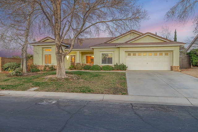 view of front of house with a garage