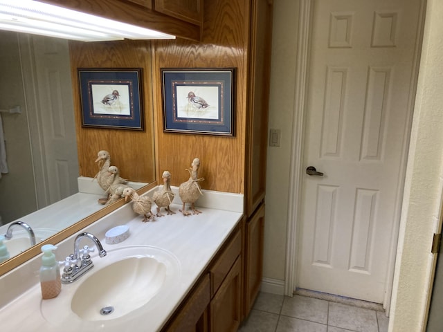 bathroom featuring vanity and tile patterned flooring