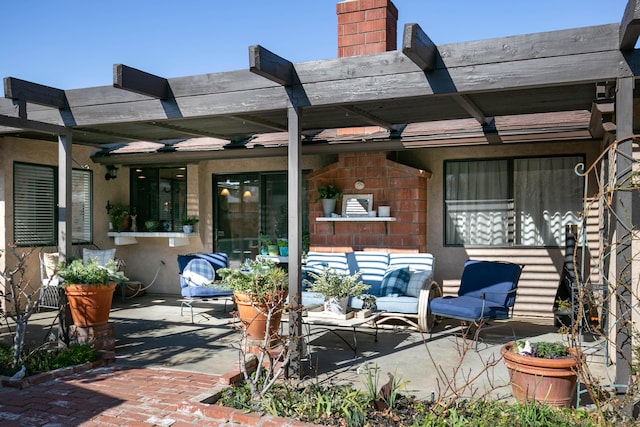 view of patio with a pergola