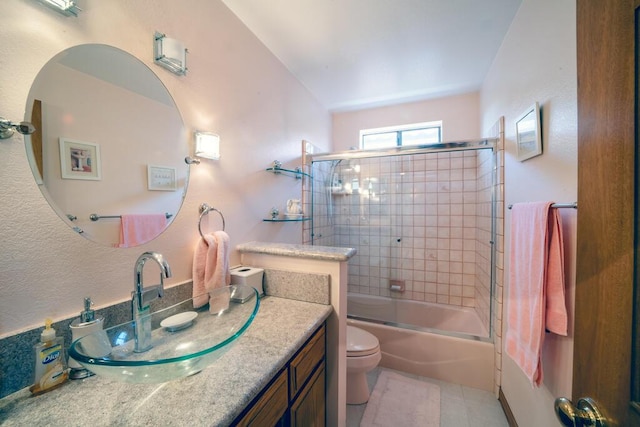 21561 Sheridan Ct, California City, CA 93505 - full bathroom featuring toilet, tile patterned floors, combined bath / shower with glass door, and vanity
