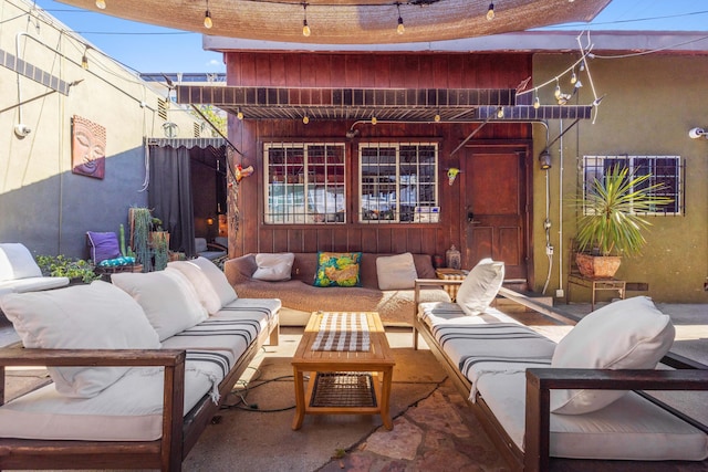 view of patio / terrace featuring an outdoor living space