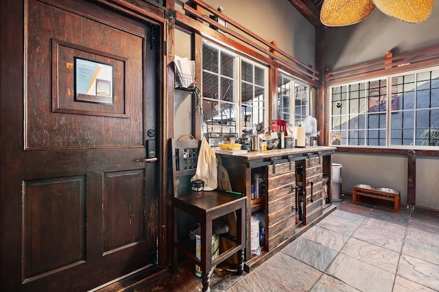 foyer entrance with bar area