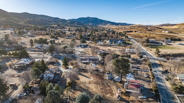 bird's eye view with a mountain view