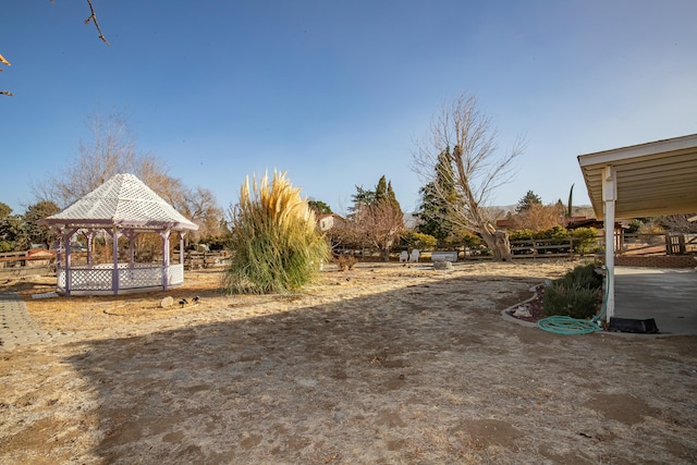 view of yard with a gazebo