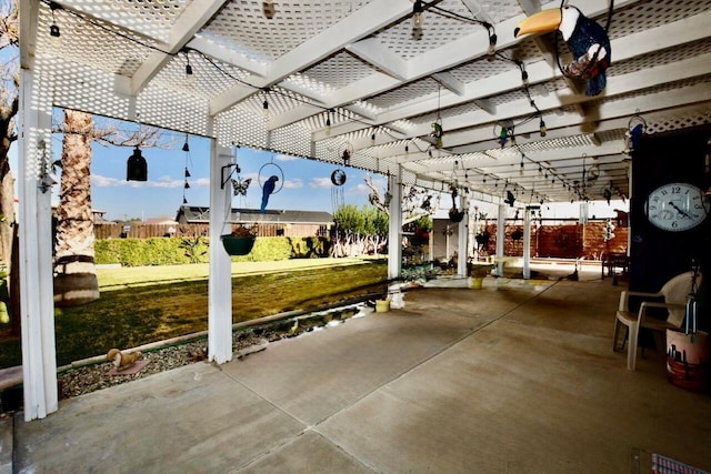 view of patio / terrace featuring a pergola