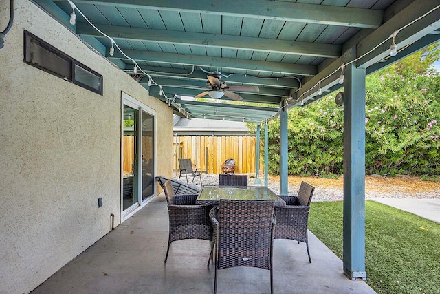 view of patio / terrace with ceiling fan