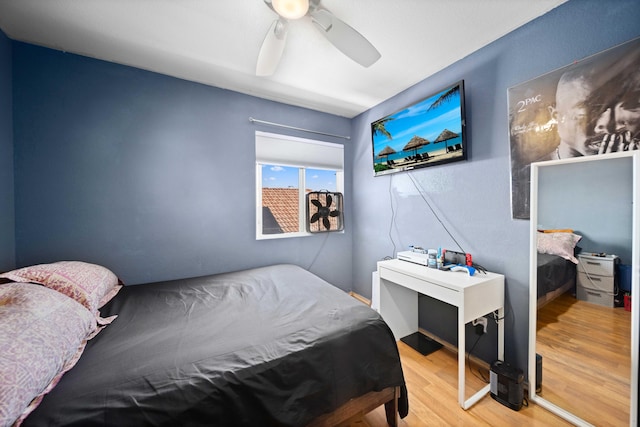 36933 Cadmia Ct, Palmdale, CA 93552 - bedroom with wood finished floors and ceiling fan