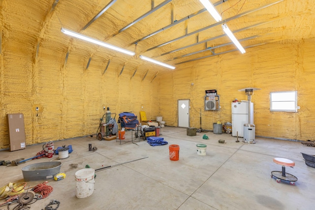 garage featuring refrigerator