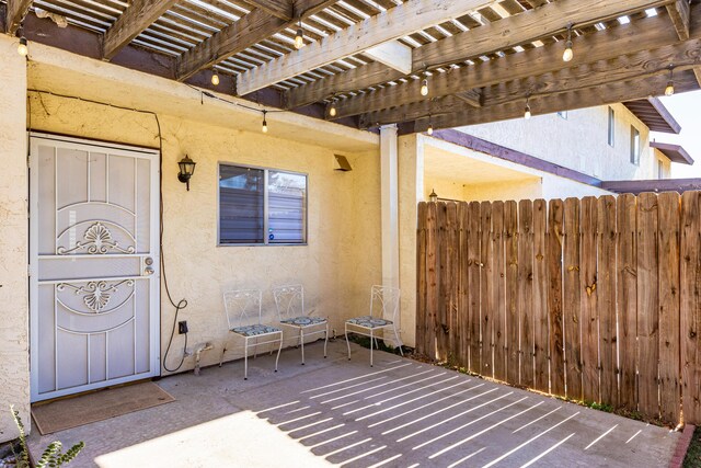 view of patio with a pergola