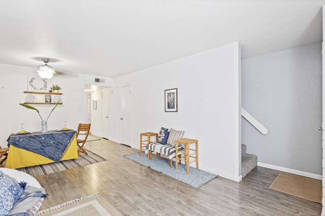 living room featuring wood-type flooring