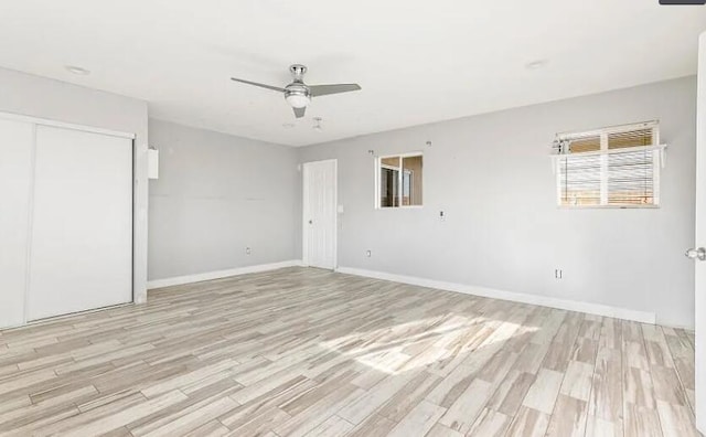 209 Pictorial St, Palmdale, CA 93550 - unfurnished bedroom featuring light wood-style floors, baseboards, a closet, and a ceiling fan