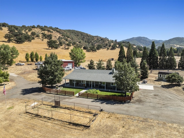 property view of mountains featuring a rural view